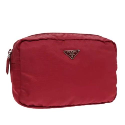 Pre-owned Nylon pouches Prada Vintage , Red , Dames