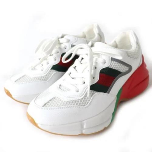 Pre-owned Leather sneakers Gucci Vintage , White , Dames