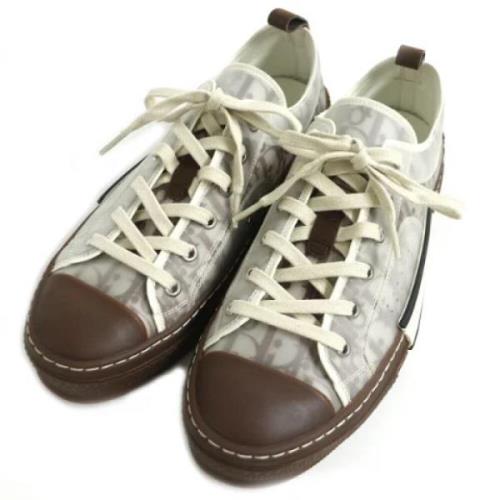 Pre-owned Canvas sneakers Dior Vintage , Brown , Dames