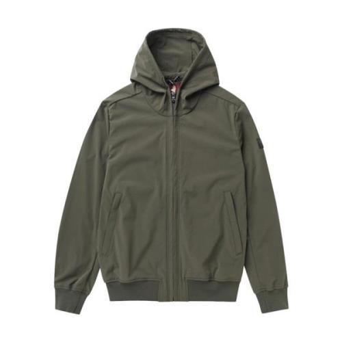 Army Green Softshell Hoodie MCS , Green , Heren