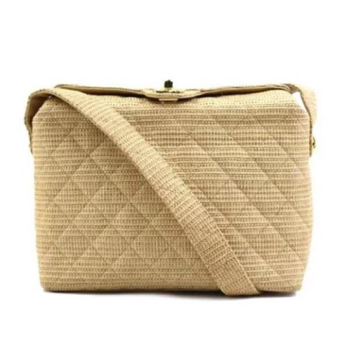 Pre-owned Raffia shoulder-bags Chanel Vintage , Beige , Dames