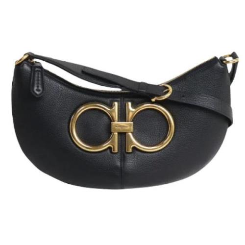 Pre-owned Leather shoulder-bags Salvatore Ferragamo Pre-owned , Black ...