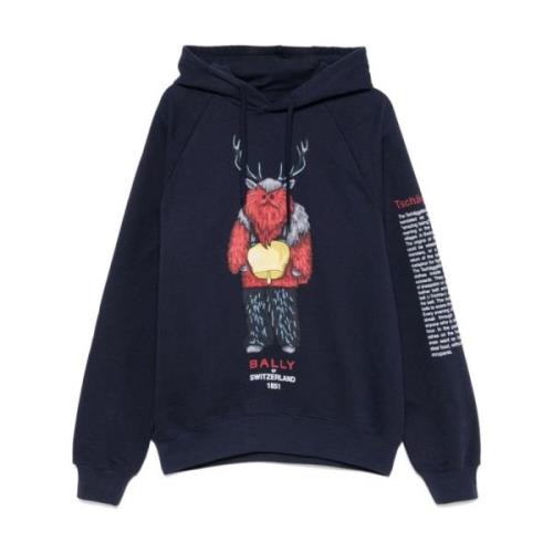 Bosmasker Print Hoodie Bally , Blue , Heren