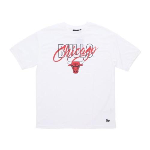 Chicago Bulls Script Tee Wit/Rood New Era , White , Heren