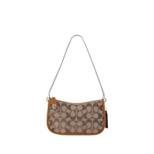 Canvas Hobo Swinger Tas in Bruin Coach , Brown , Dames