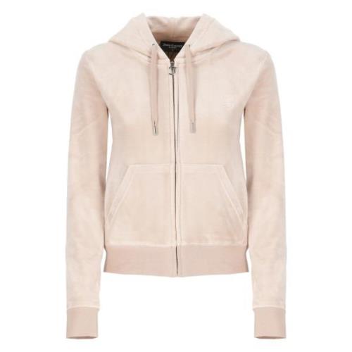 Natuurlijke hoodie met logo ritssluiting Juicy Couture , Beige , Dames