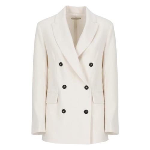 Ivoor Double-Breasted Blazer voor Vrouw Antonelli Firenze , Beige , Da...