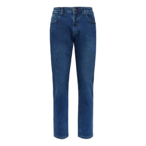 Blauwe Denim 5 Zakken Boggi Milano , Blue , Heren