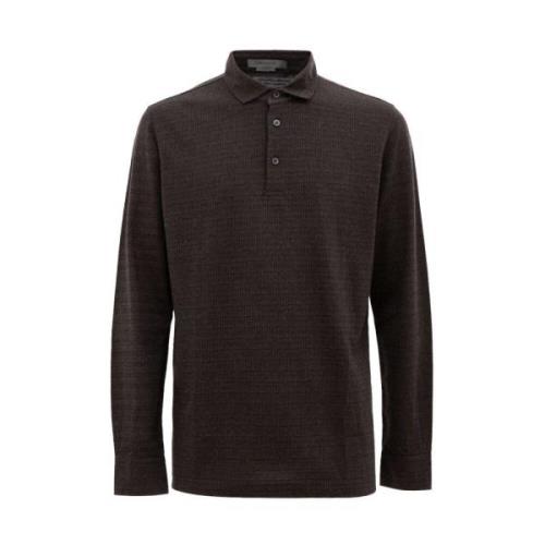 Bruin Katoenen Poloshirt Corneliani , Brown , Heren