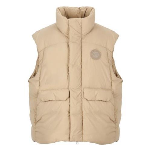 Beige Gewatteerd Vest met Hoge Hals Canada Goose , Beige , Heren