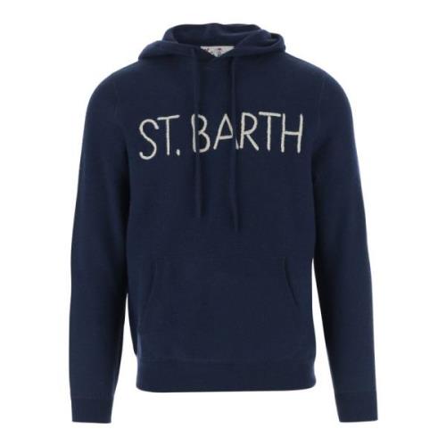 Merino wollen capuchontrui Navy MC2 Saint Barth , Blue , Heren