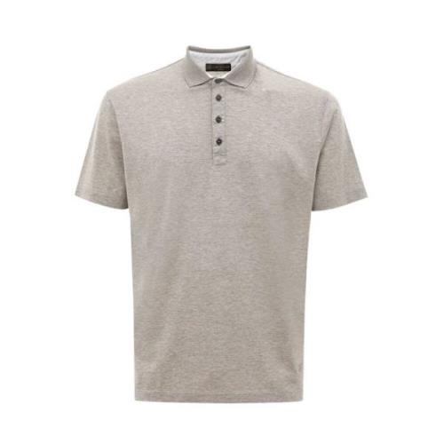 Grijs Katoenen Poloshirt Corneliani , Gray , Heren