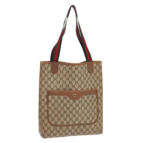 Pre-owned Leather totes Gucci Vintage , Beige , Dames