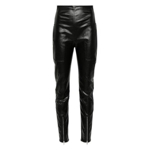 Casual Zwart Katoen Elastaan Leggings Rick Owens , Black , Dames