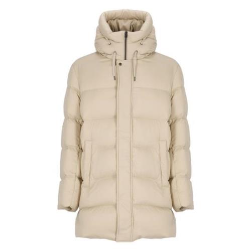 Beige Donsjas met capuchon Herno , Beige , Heren