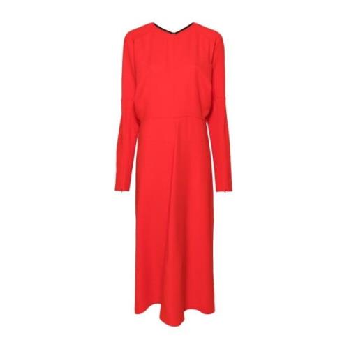 Rode Lange Dolman Mouw Jurk Victoria Beckham , Red , Dames