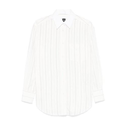 Witte Pinstripe Overhemd Boss Black , White , Dames