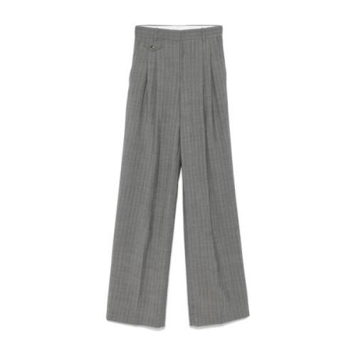 Pinstripe Wide Leg Broek Boss Black , Gray , Dames