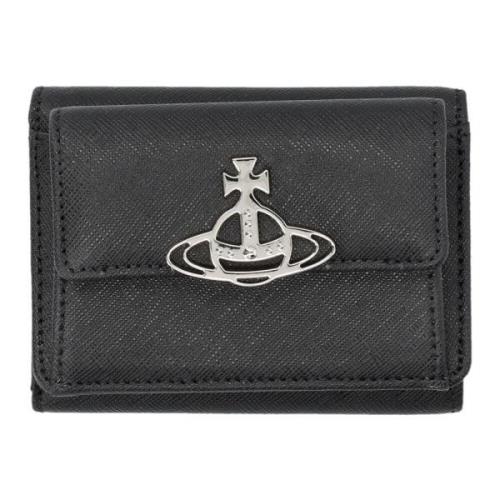 Zwarte Kleine Flap Portemonnee Accessoires Vivienne Westwood , Black ,...