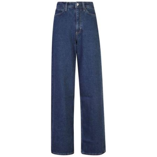 Indigo Denim Wide Leg Jeans Calvin Klein , Blue , Dames