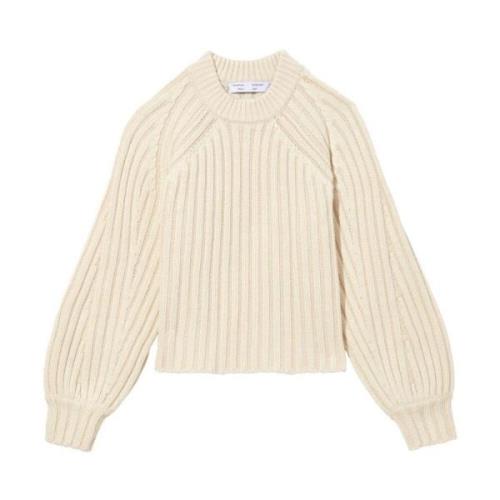 Rib Crewneck Sweater in Beige Proenza Schouler , Beige , Dames