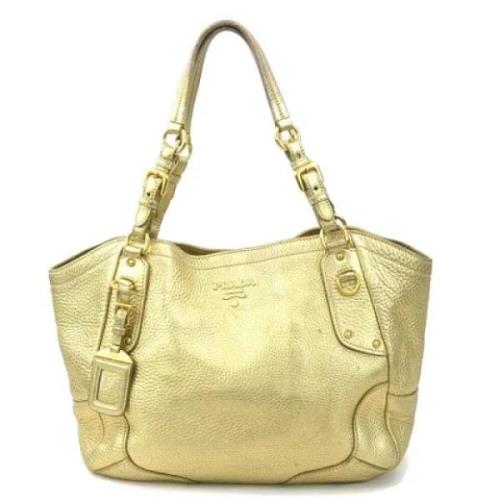 Pre-owned Leather handbags Prada Vintage , Yellow , Dames