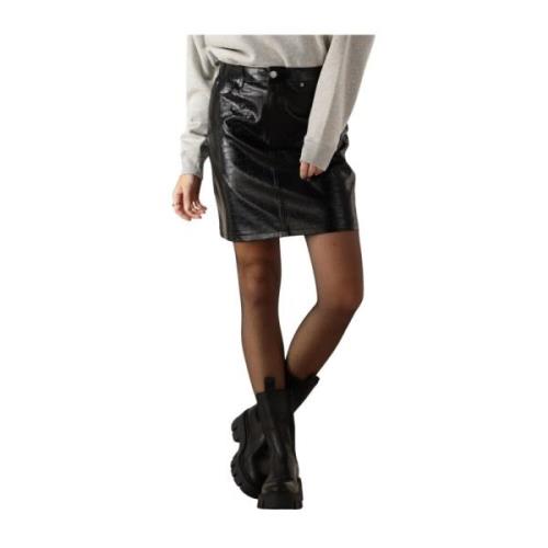 Zwarte Vegan Leren Minirok Catwalk Junkie , Black , Dames