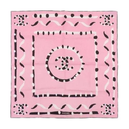 Pre-owned Silk scarves Chanel Vintage , Pink , Dames