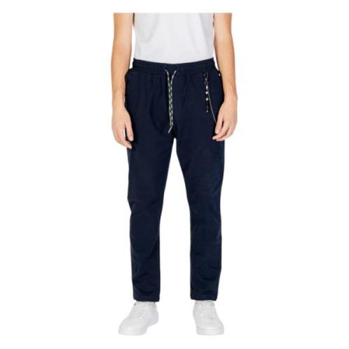 Blauwe Vetersluiting Broek met Voorzakken Gianni Lupo , Blue , Heren