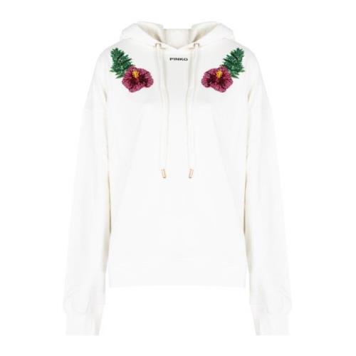 Hoodie met pailletten Pinko , White , Dames