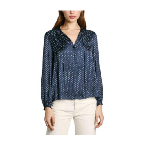 Satijnen Polka Dot Blouse Pepe Jeans , Blue , Dames