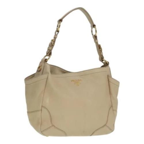 Pre-owned Leather totes Prada Vintage , Beige , Dames