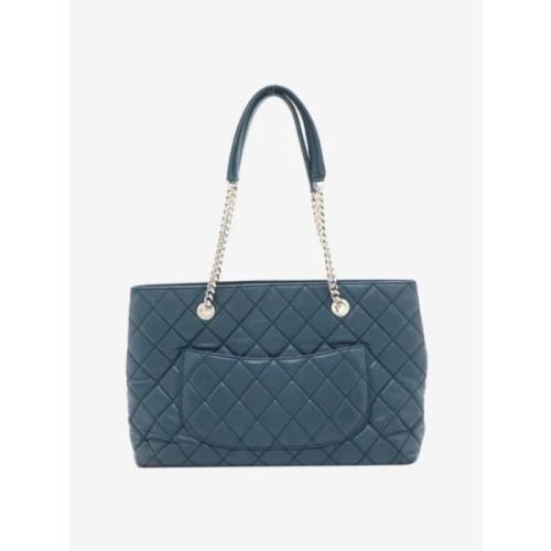 Pre-owned Leather chanel-bags Chanel Vintage , Blue , Dames