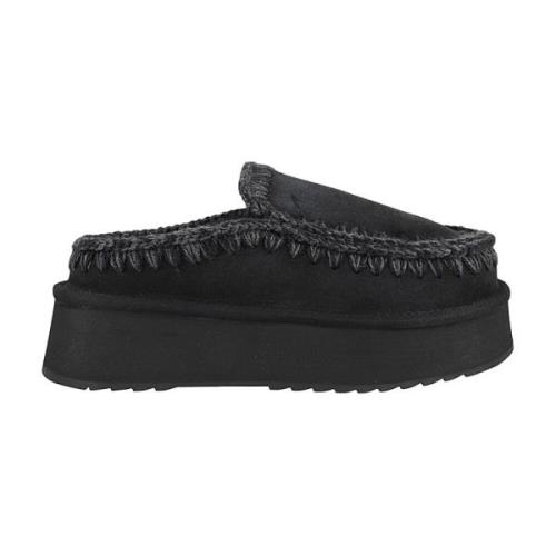 Eskimo Platform Klompen Mou , Black , Dames