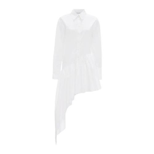 Witte Mini Jurk met Asymmetrische Taille JW Anderson , White , Dames