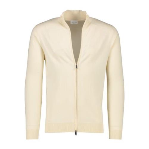 Elegant Crème Vest met Ritssluiting Profuomo , Beige , Heren