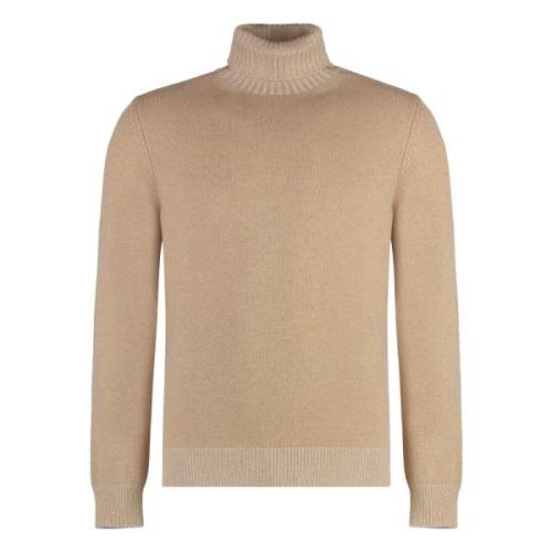 Luxe Cashmere Turtleneck Sweater Malo , Beige , Heren