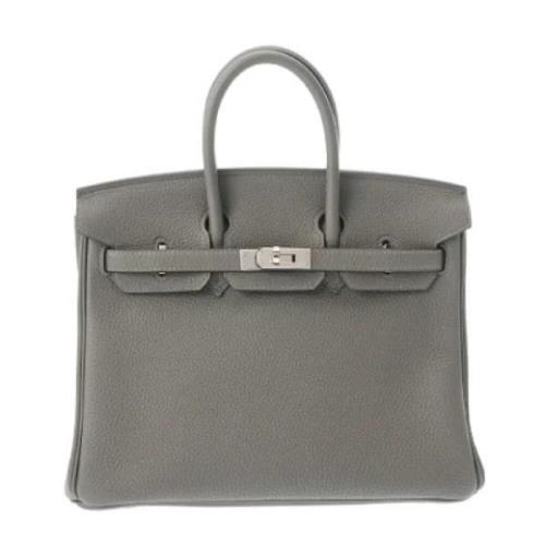 Pre-owned Leather handbags Hermès Vintage , Gray , Dames