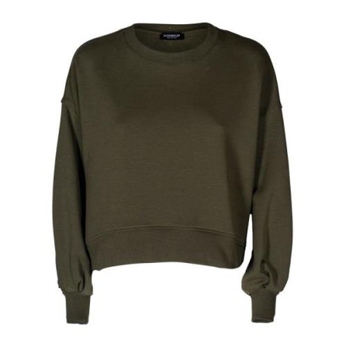 Dames sweatshirt met ruchedetails Dondup , Green , Dames