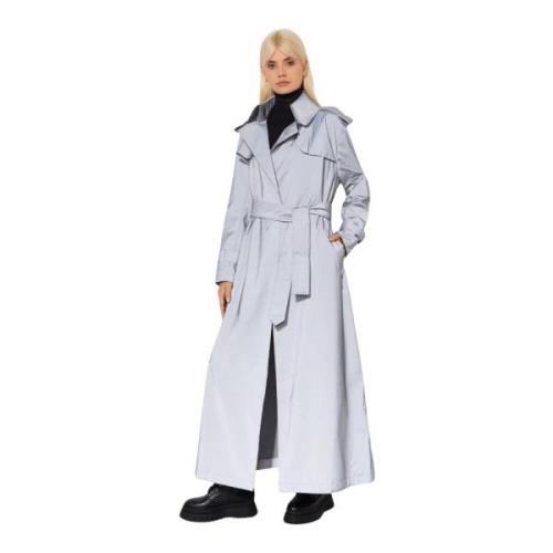 Grijze double-breasted trenchcoat Norma Kamali , Gray , Dames