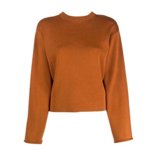 Bruin Zijde Katoen Lange Mouw Sweater Proenza Schouler , Brown , Dames