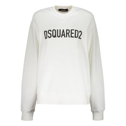 Katoenen sweatshirt met logodetail Dsquared2 , White , Dames