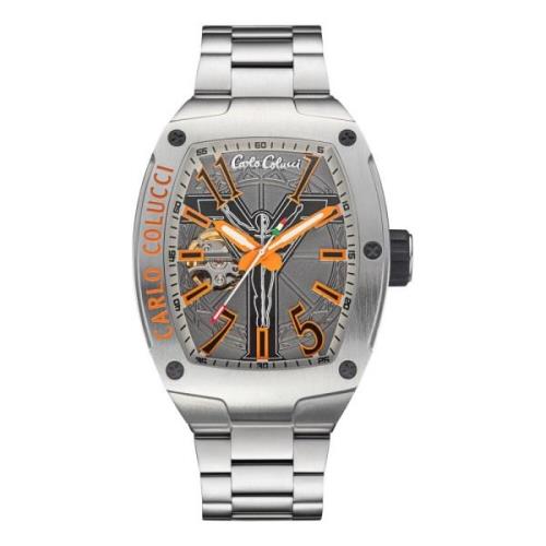 RVS horloge met vouwsluiting Carlo Colucci , Gray , Heren