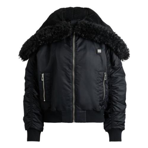 Waterafstotende bomberjack met teddy capuchon Hugo Boss , Black , Dame...