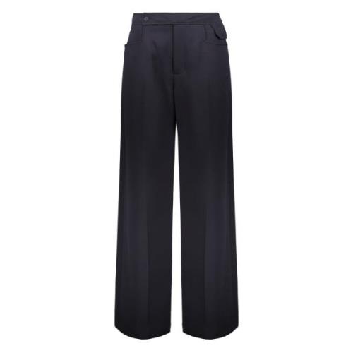 Polyester broek met meerdere zakken LOW Classic , Blue , Dames