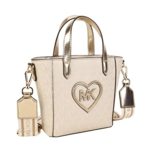 Gouden Hart Bedrukte Tas met Rits Michael Kors , Brown , Dames