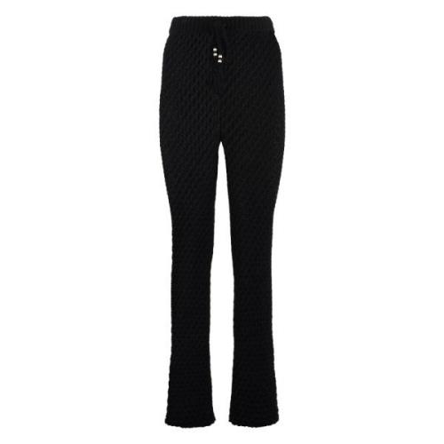 Flared Leg Knitted Trousers Alanui , Black , Dames