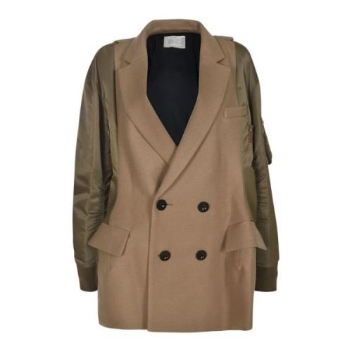 Beige Jassen voor Vrouwen Sacai , Beige , Dames