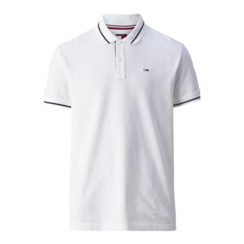 Gestreept Poloshirt Wit Logo Tommy Hilfiger , White , Heren