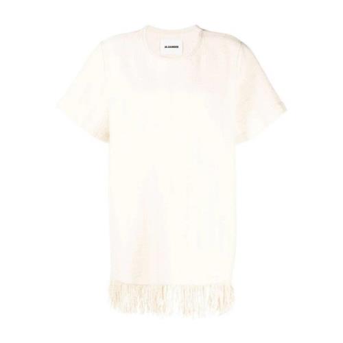 Elegant Beige Short Sleeve T-Shirt Jil Sander , Beige , Dames